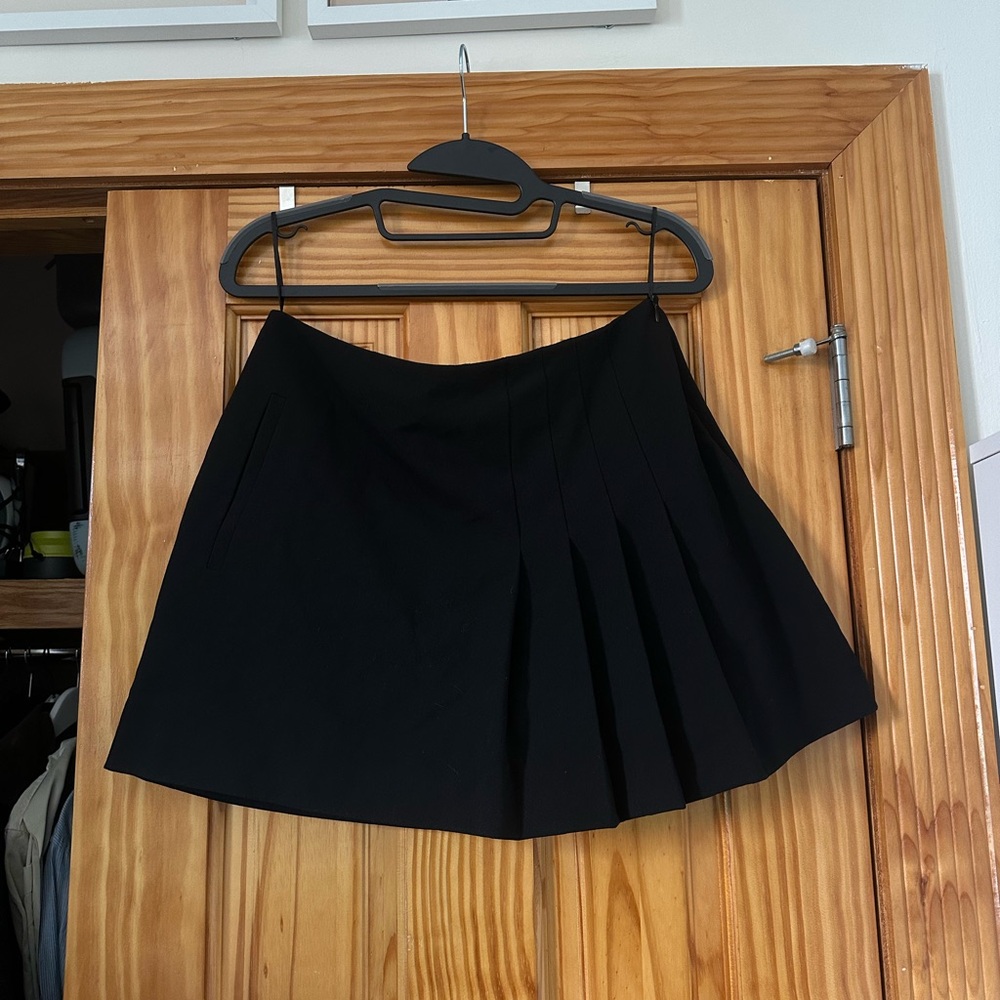 Zara Black Asymmetrical Skater Mini Skirt